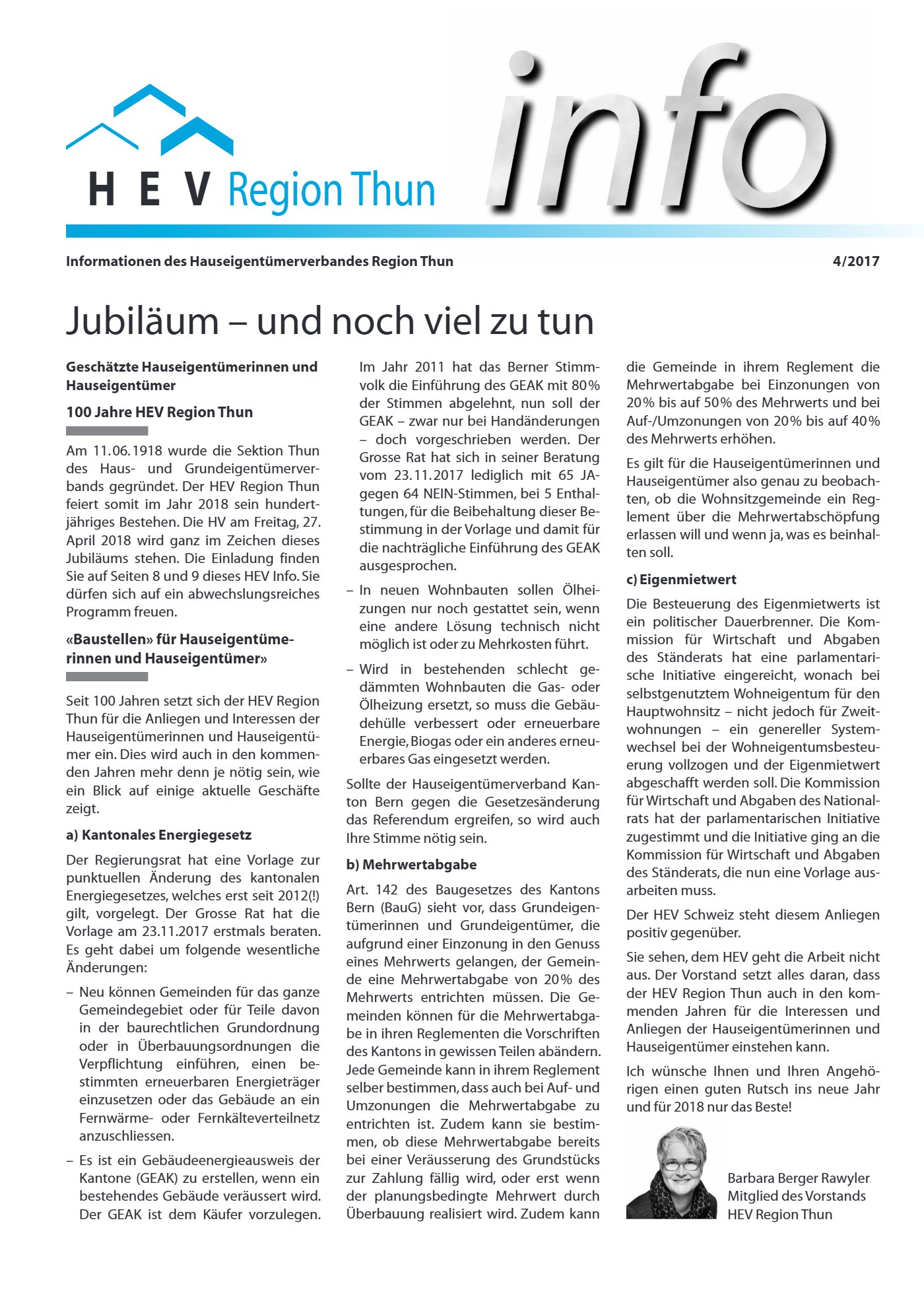 Titelseite HEV info 4 | 2017