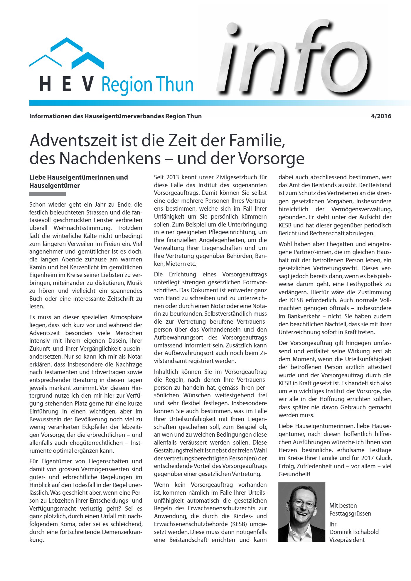 Titelseite HEV info 4 | 2016